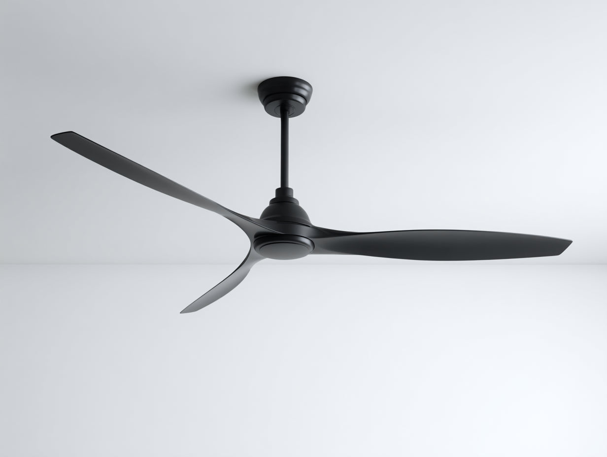 Deckenventilator mit Leuchte - Metall-Glas - 130×130×50 cm - Bronze/Weiß - Dreiflügel-Design für Wohnzimmer