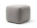 Polsterhocker mit Bouclé-Gewebe 50×50×48 cm – Taupegrau – kompakte Würfelform fürs Schlafzimmer