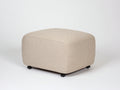 Polsterhocker aus Webstoff 70×60×40 cm – Sandbeige Schwarz – mobile Rechteckform fürs Schlafzimmer