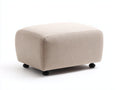 Polsterhocker aus Strukturstoff 72×58×38 cm – Beige Schwarz – niedrige Form mit Füßen fürs Schlafzimmer