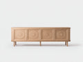Lowboard - Holz - 180×42×62 cm - Naturholz - Wohnzimmer mit floraler Relieffront