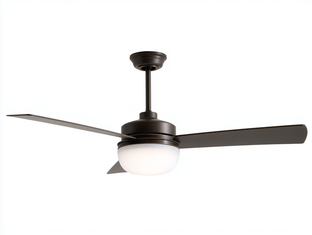 Deckenventilator - Metall - 132×132×42 cm - Mattschwarz - Drei-Flügel-Design für Wohnzimmer