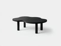 Couchtisch-Holz-121×74×38 cm-Schwarz-asymmetrisches Design fürs Wohnzimmer