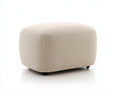 Polsterhocker-Stoff-72×58×42 cm-Creme-modern für Schlafzimmer mit Rollen