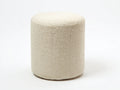 Polsterhocker mit Bouclé-Bezug 44×44×46 cm – Creme – runde Sitzform fürs Schlafzimmer