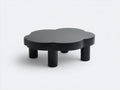 Couchtisch aus Holzwerkstoff 94×72×31 cm – Schwarz – Wolkenform mit 4 Rundbeinen fürs Wohnzimmer