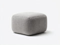 Polsterhocker-Bouclé-Stoff-58×58×38 cm-Hellgrau-kompakt für Schlafzimmer
