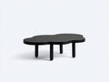 Couchtisch-Holz-118×76×41 cm-Schwarz-organische Form fürs Wohnzimmer