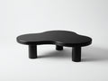 Couchtisch-Holz-122×82×40 cm-Schwarz-asymmetrisches Design fürs Wohnzimmer