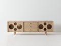 Lowboard - Holz - 180×42×58 cm - Naturholz - Wohnzimmer mit grafischer Kreisfront