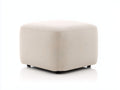 Polsterhocker-Stoff-68×60×43 cm-Beige-minimalistisch für Schlafzimmer mit Rollen