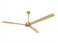 Deckenventilator mit Holzflügeln 130×42 cm – Walnussbraun/Messingfarben – 3-Flügel-Design fürs Wohnzimmer