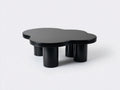 Couchtisch-Holz-120×80×42 cm-Schwarz-organische Form fürs Wohnzimmer