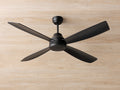 Deckenventilator aus Metall 122×40 cm – Mattschwarz – 3-Flügel-Design ohne Licht fürs Wohnzimmer