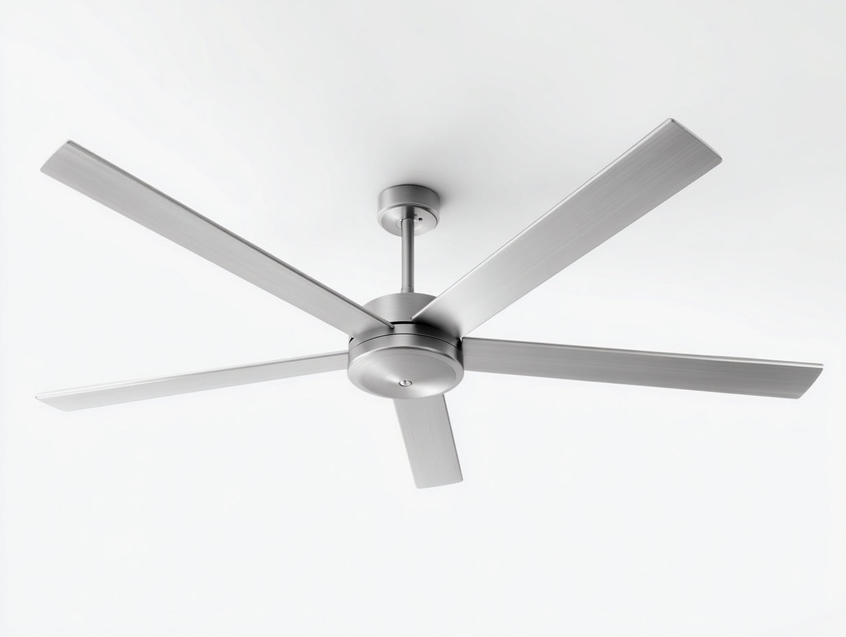 Deckenventilator - Metall - 150×150×55 cm - Silber - modernes Sechsflügel-Design für Wohnzimmer