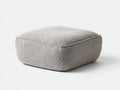 Polsterhocker mit Bouclé-Bezug 68×58×34 cm – Greige – niedrige Rechteckform fürs Schlafzimmer