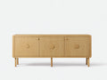 Lowboard - Holz - 170×44×68 cm - Honigbraun - Wohnzimmer mit grafischer Relieffront